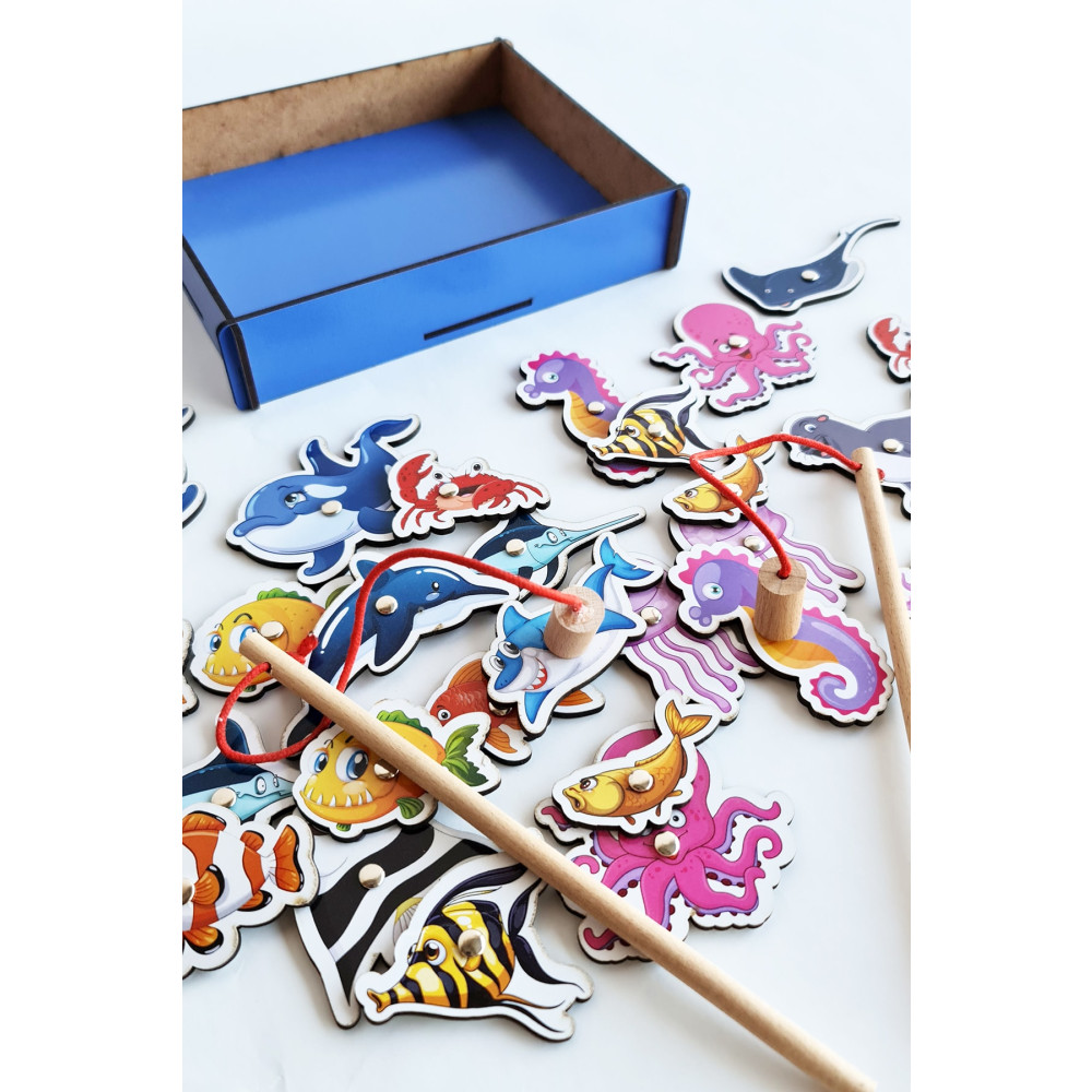 metafortoys 39 Parça 2 Oltalı Ahşap Manyetik Balık Tutma & Eşleştirme Oyun Seti Eğitici Oyuncak Fiyatı