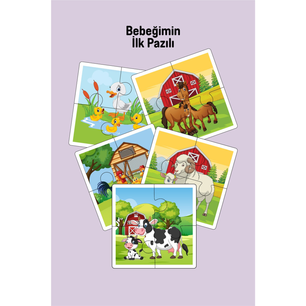 metafortoys 5 Adet Ahşap 4 Parça Yapboz Bebeğimin İlk Pazıl Seti (İnek-At-Koyun-Ördek-Tavuk) Puzzle & Aksesuarları Fiyatı