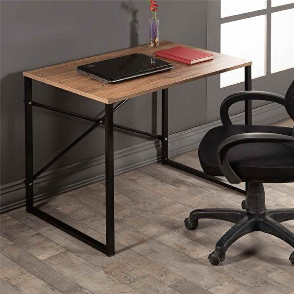 Metal Çalışma Masası Ofis Bilgisayar Laptop Masası 50X90 CM Ceviz - Y: 90 cm D: 60 cm G: 70 cm Çalışma Masası Fiyatı