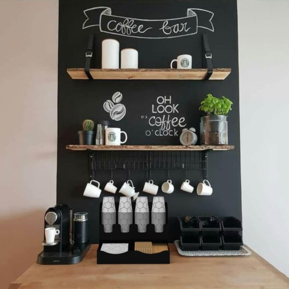 Metal Çay ve Kahve Organizasyon Standı 16OZ SİYAH Duvar Rafı Fiyatı