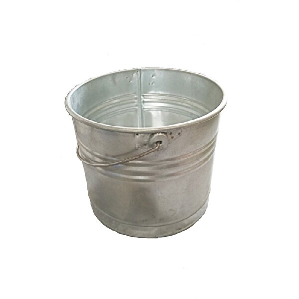 Metal Galvaniz Su Kovası 27 cm Yuvarlak Su, Süt kovası - Gri - 12 L Dekoratif Bahçe Ürünleri Fiyatı