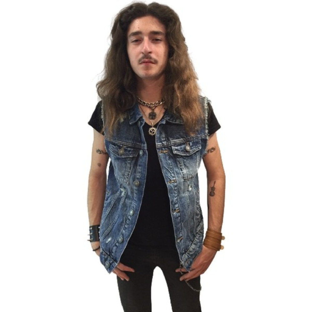 Metal Giyim Yırtıklı Unisex Mavi Kot Yelek Xs Erkek Yelek Fiyatı