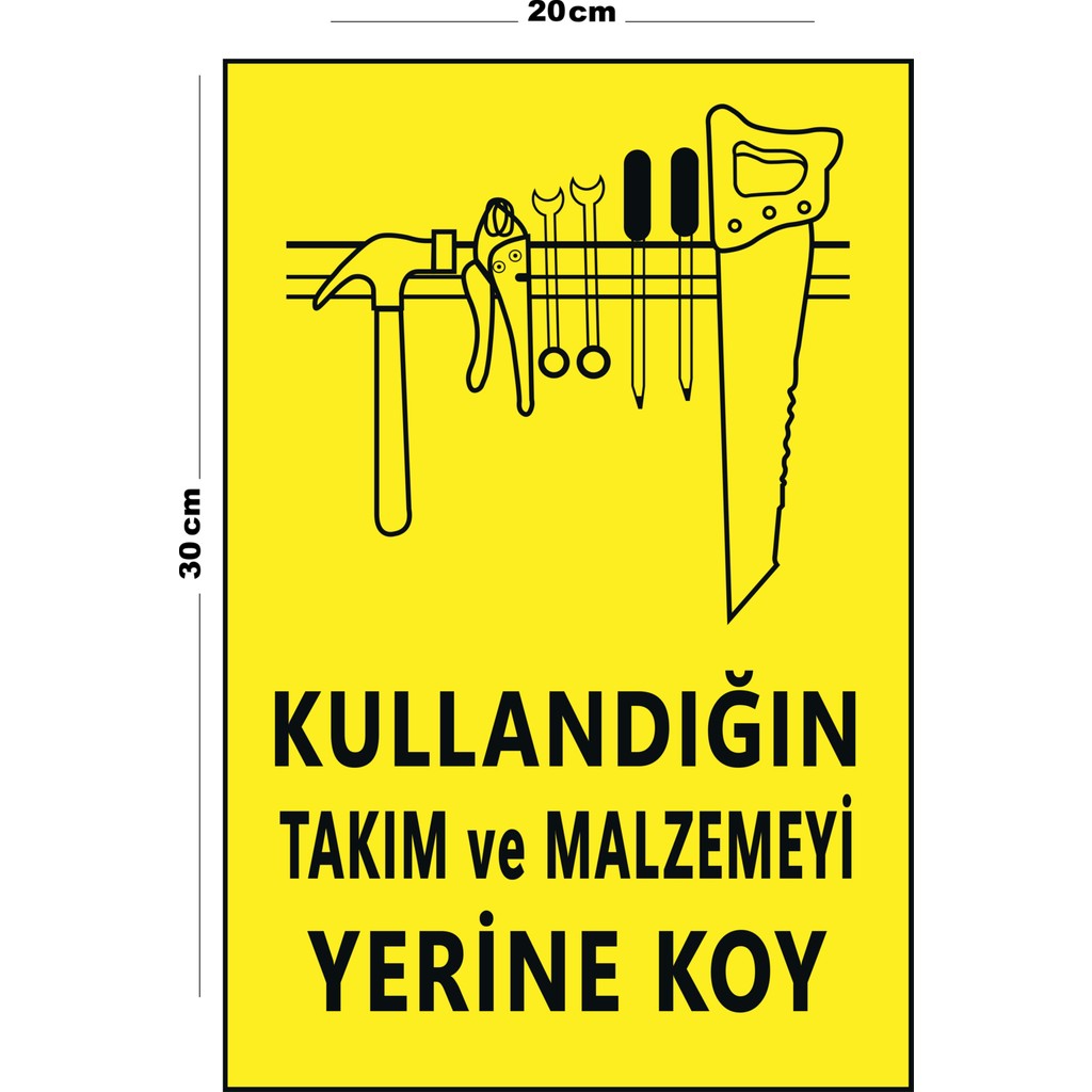 Metal Kullandığın Takım ve Malzemeyi Yerine Koy 20CM x 30CM A4 Büyüklüğünde Uyarı Levhası Yönlendir - 20 cm x 30 cm SSD / Solid State Drive Fiyatı