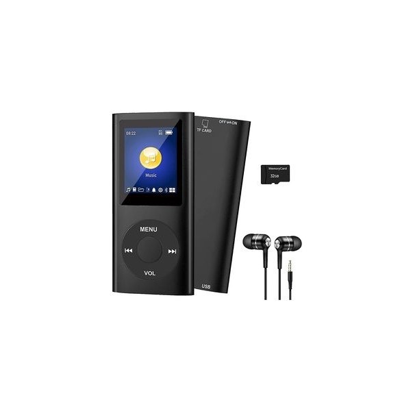 Metal Mp3 Çalar Dijital Ekranlı Mp4 Player Ses Kayıt Fm Radyo 32GB Hafıza Kartı Hediye - Siyah Diğer Fiyatı