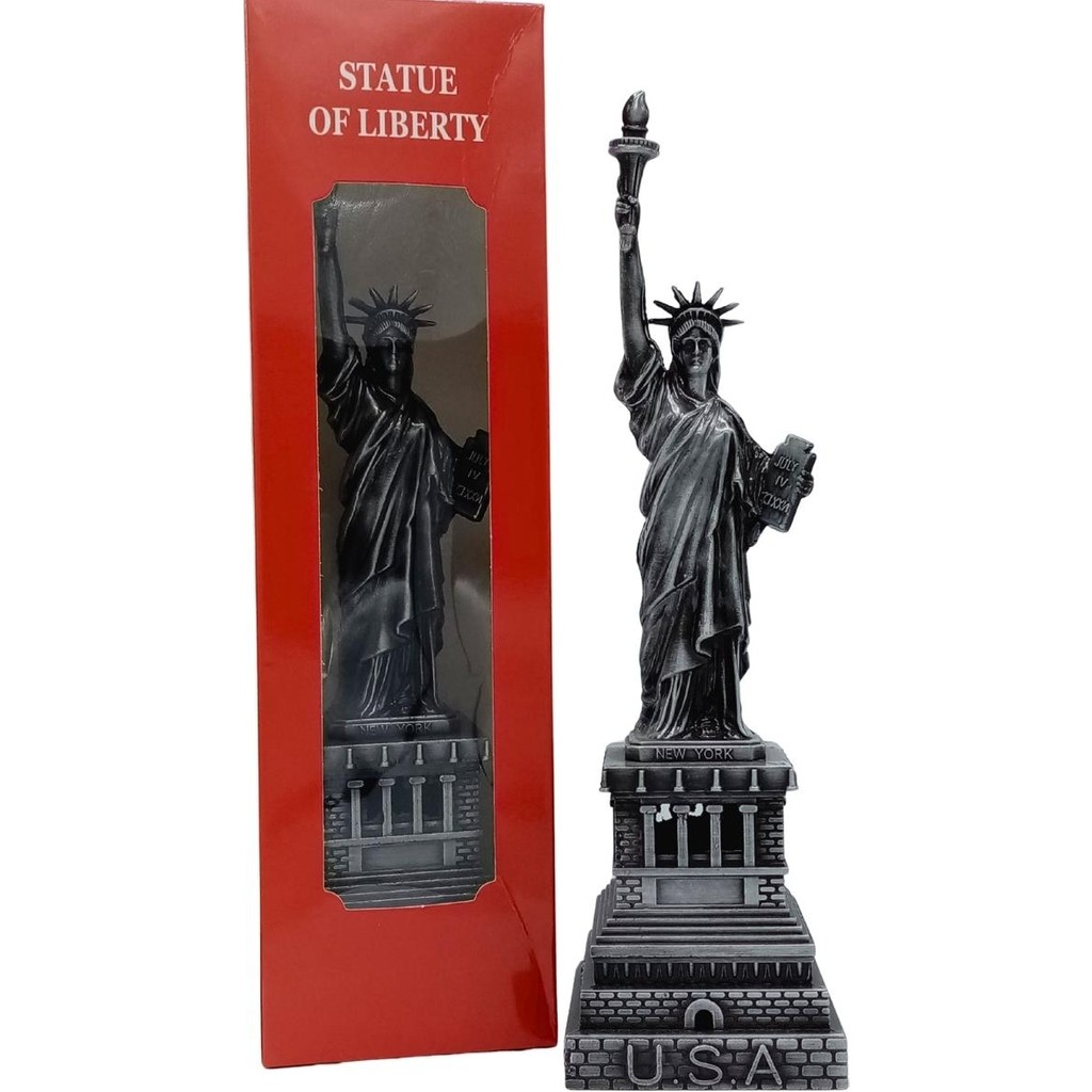 Metal Özgürlük Heykeli Gümüş Vintage Dekor Usa 25CM - Standart Biblo Fiyatı