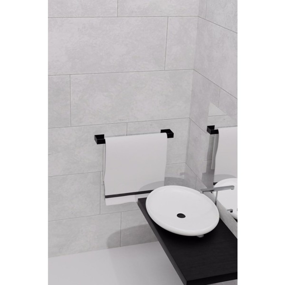 Metal Siyah Metal Havluluk Yapışkanlı Tasarım Banyo Askısı - Mat Siyah Banyo Askılık Fiyatı