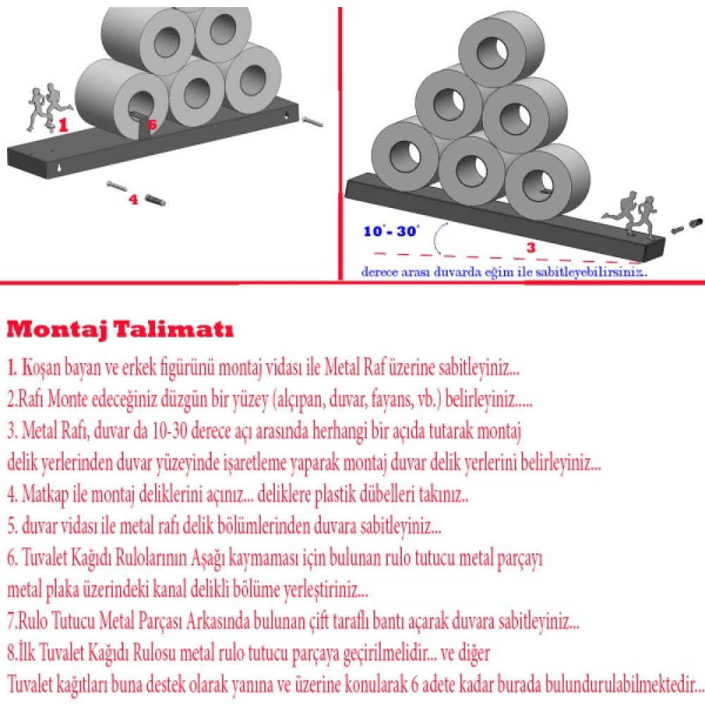 Metal Tuvalet Kağıtlığı -Koşan Insanlar Tuvalet Kağıtlığı Fiyatı