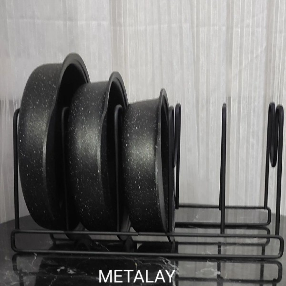 Metalay Mutfak Metal Siyah Tava ve Tencere Kapağı Düzenleyici Tava Organizeri Siyah 1 Parça Metal - 0 Nalburiye & Hırdavat Fiyatı