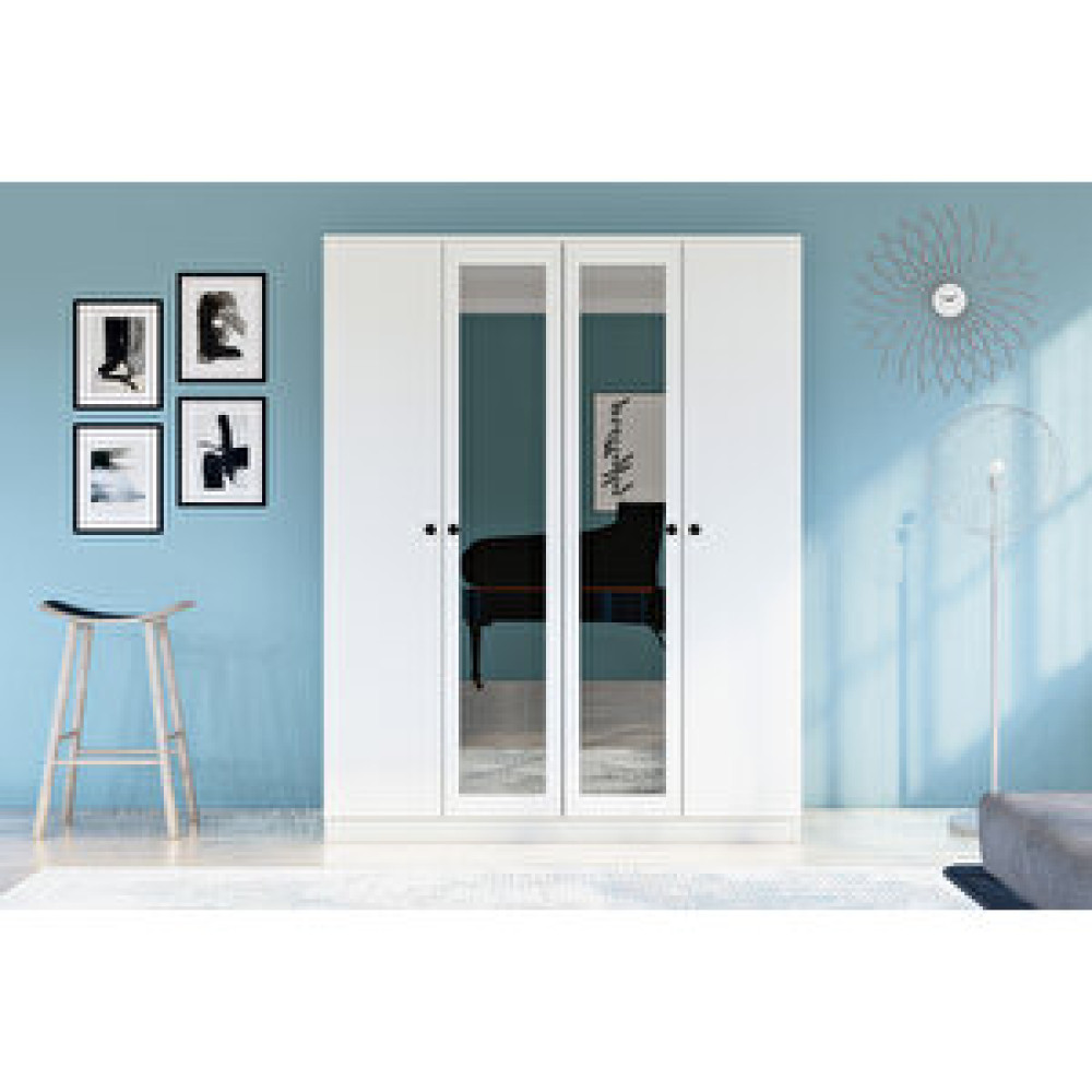 Metalia Gm 053 Hayal 4 Kapılı Aynalı Düğme Kulplu Gardırop Gardrop & Dolap Fiyatı