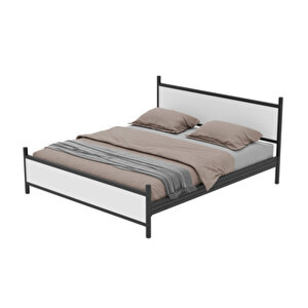 Metalia Gm 305 Modern Çift Kişilik Ahşap Metal Siyah Beyaz Karyola 150x200 Cm Karyola Fiyatı