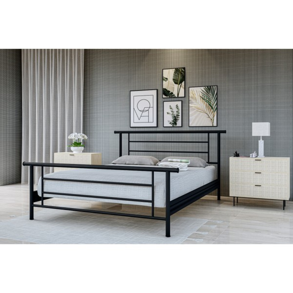 Metalia Gm 412 Zambak Çift Kişilik Metal Karyola Siyah 140X190 - 140 x 190 cm Karyola Fiyatı