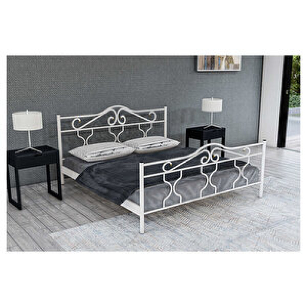 Metalia Gold Çift Kişilik Karyola Beyaz 140x190 Karyola Fiyatı