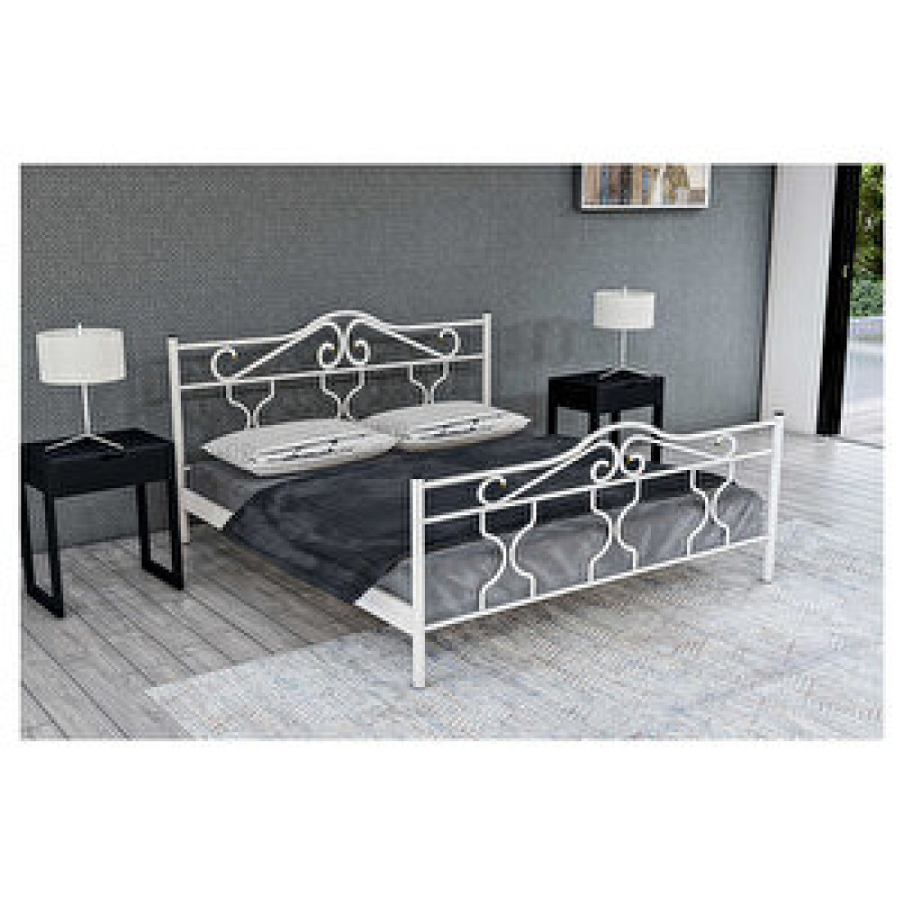 Metalia Gold Çift Kişilik Karyola Beyaz 160x200 Karyola Fiyatı