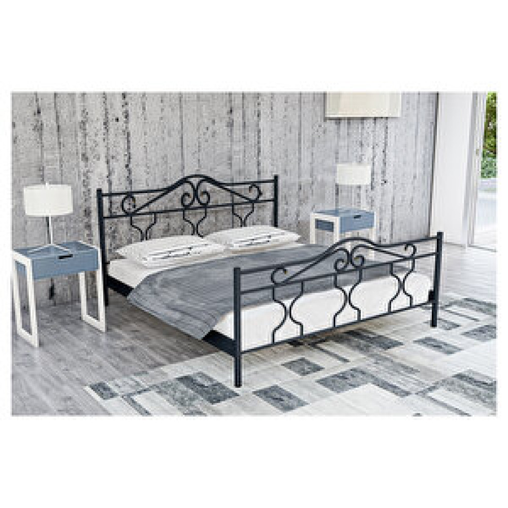 Metalia Gold Çift Kişilik Karyola Siyah 160x200 Karyola Fiyatı