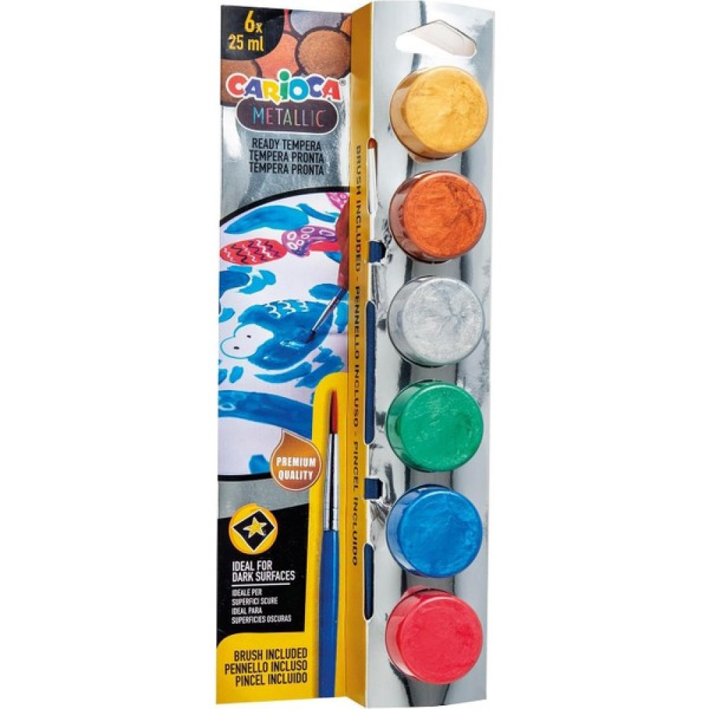 Metalik Tempera Suluboya Süper Yıkanabilir Fırçalı 6 * 25 ml 6 Renk Karışık Oto Boyaları Fiyatı