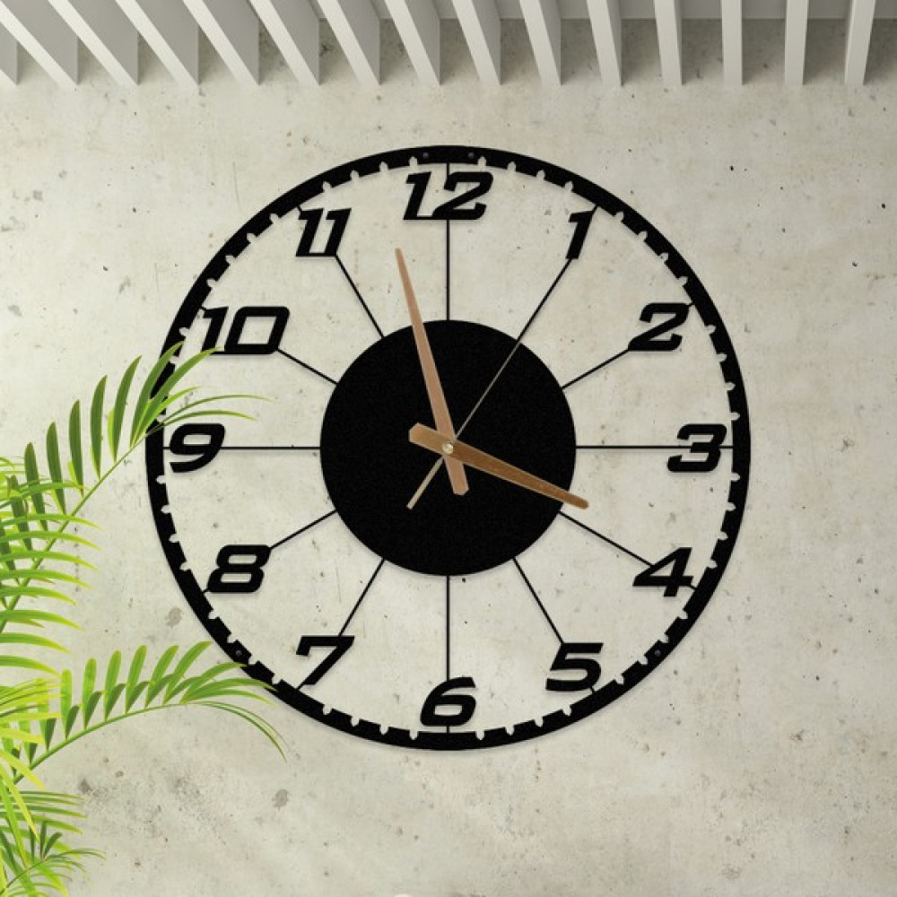 Metalium Concept Dekoratif Türkçe Rakamlı Metal Duvar Saati ÇAP:45CM Dekoratif Saat Fiyatı