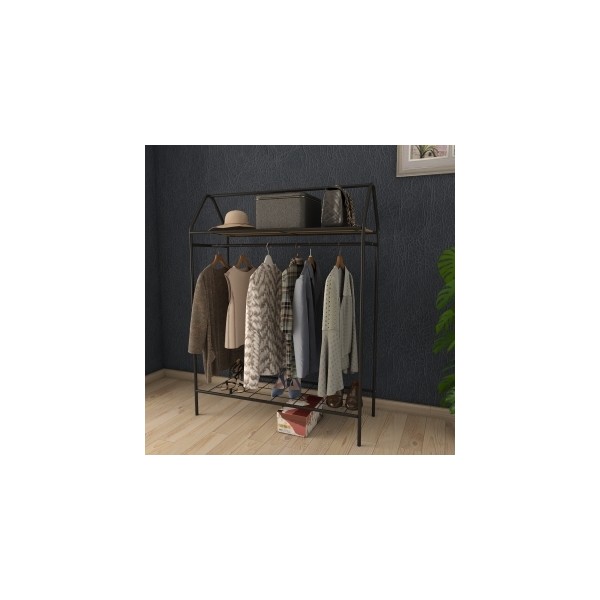 Metallica Concept Home Hanger Siyah Elbise Askılığı Raflı New Design Konfeksiyon Askısı Giyim & İç Giyim Fiyatı