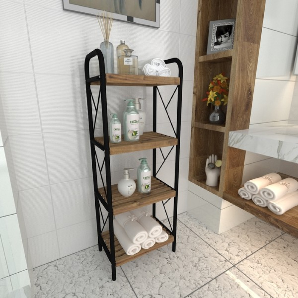 Metallica Concept Sahra Siyah 4 Katlı Raf Banyo Köşe Rafı Mutfak Düzenleyici Raf Duvar Rafı Fiyatı