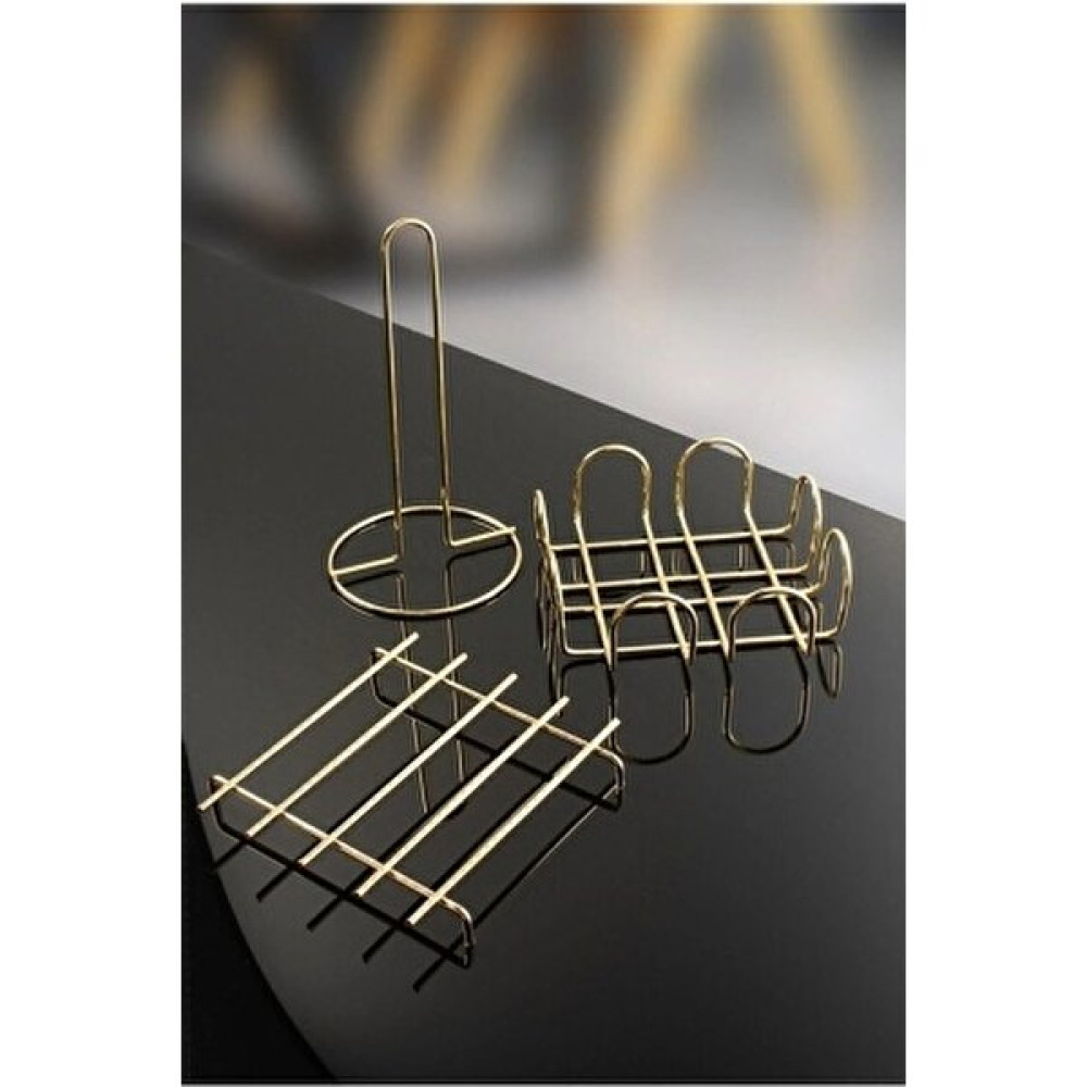 Metallica Concept Servis Sunum Seti 3 Lü Gold Nihale Set Paslanmaz Peçetelik Mutfak Gereçleri Fiyatı