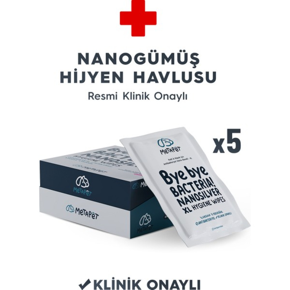 Metapet Nano Gümüş Extra-large Köpek Hijyen, Koku Giderici Havlu, Doğal Sağlıklı Dış Bakım Temizlik, 5 Adet Evcil Hayvan Ürünleri Fiyatı