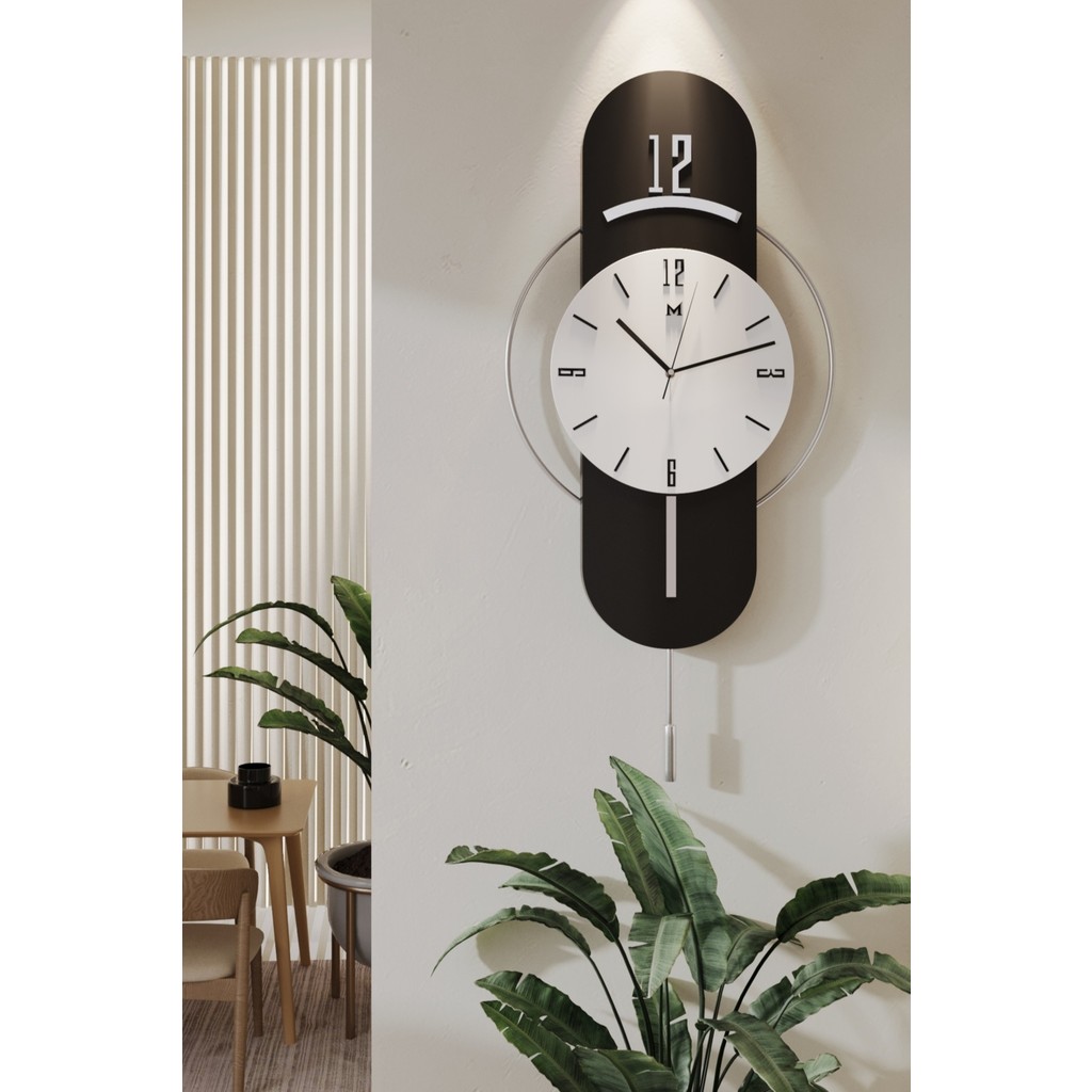MetaQuartz AksesuarAntrasit-Gümüş Milano Time Modern Dekoratif Metal Camlı Duvar Saati - 40 x 82 cm - Antrasit Duvar Saati Fiyatı