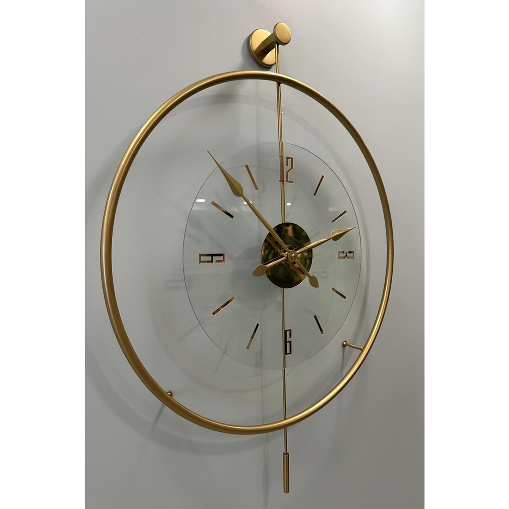 MetaQuartz Aksesuar(Büyük Boy-50*75 cm)Gold Luxry Şefaf Modern Dekoratif Metal Duvar Saati - 50 x 75 cm - Gold Duvar Saati Fiyatı