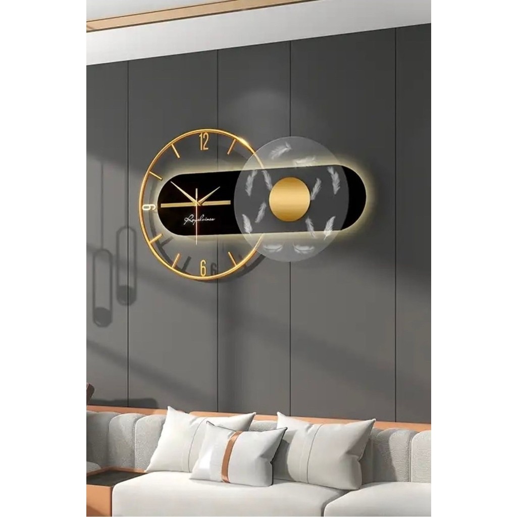 MetaQuartz AksesuarMetaQuartz Aksesuar Metal Renessa Exclusive ( Quartz Mekanizmalı ) Özel Seri Dekoratif Metal Ahşap Duvar Saati Oval Pil - Gold Duvar Saati Fiyatı