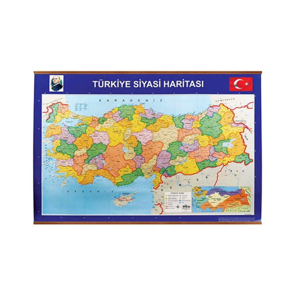 Meteor Türkiye Haritası Çıtalı Askılı 70 x 100 Harita & Küre Fiyatı