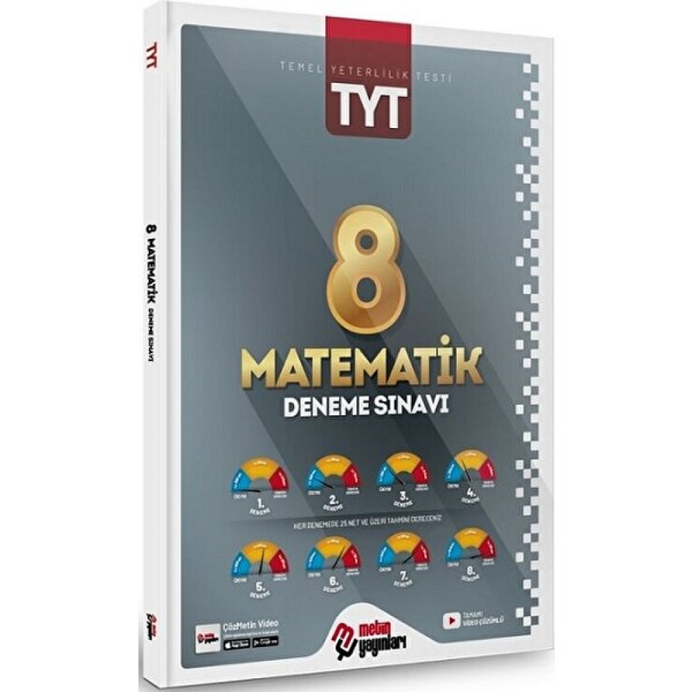 Metin Yayınları 2023 Metin Yayınları TYT Matematik 8 Deneme Temel Yeterlilik Testi (TYT) Fiyatı