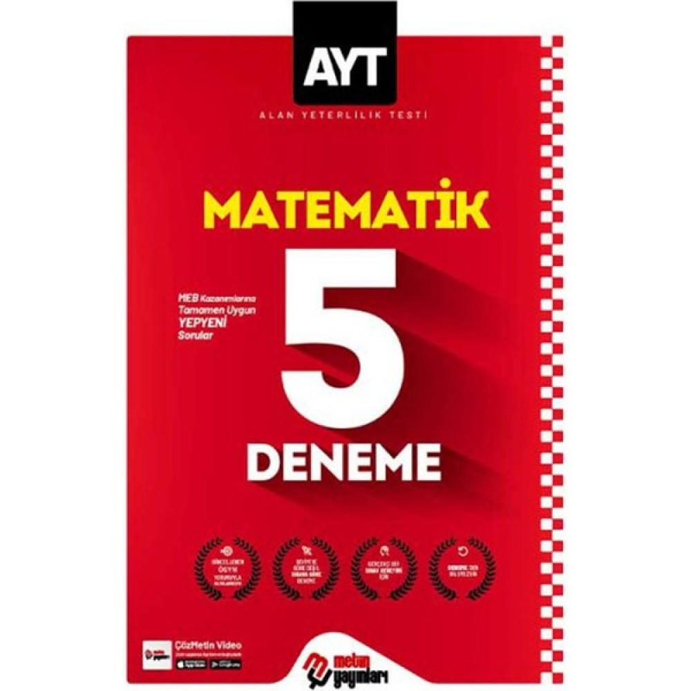 Metin Yayınları Ayt Matematik 5 Deneme Kaynak Kitapları Fiyatı