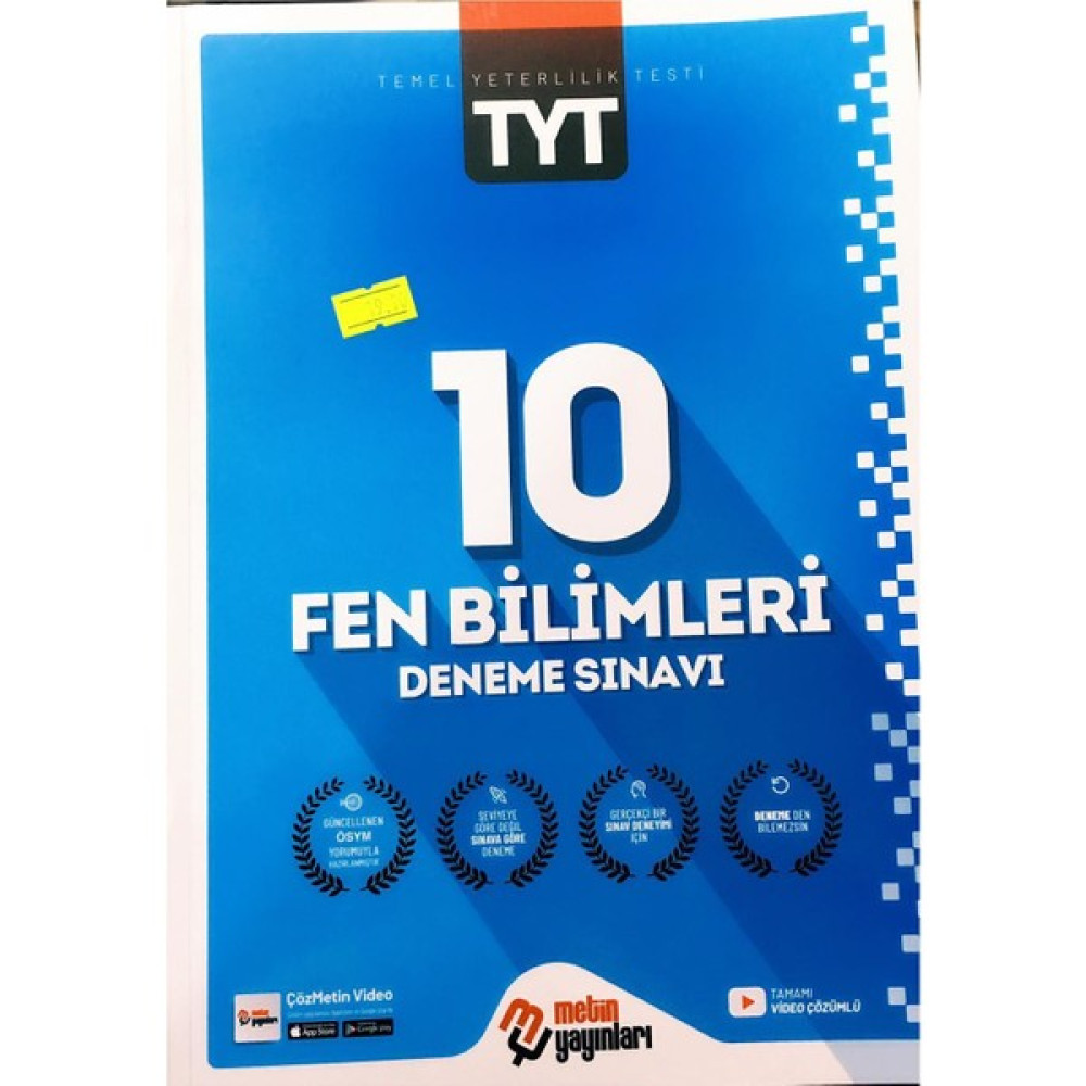 Metin Yayınları TYT Fen Bilimleri 10 Deneme Kaynak Kitapları Fiyatı