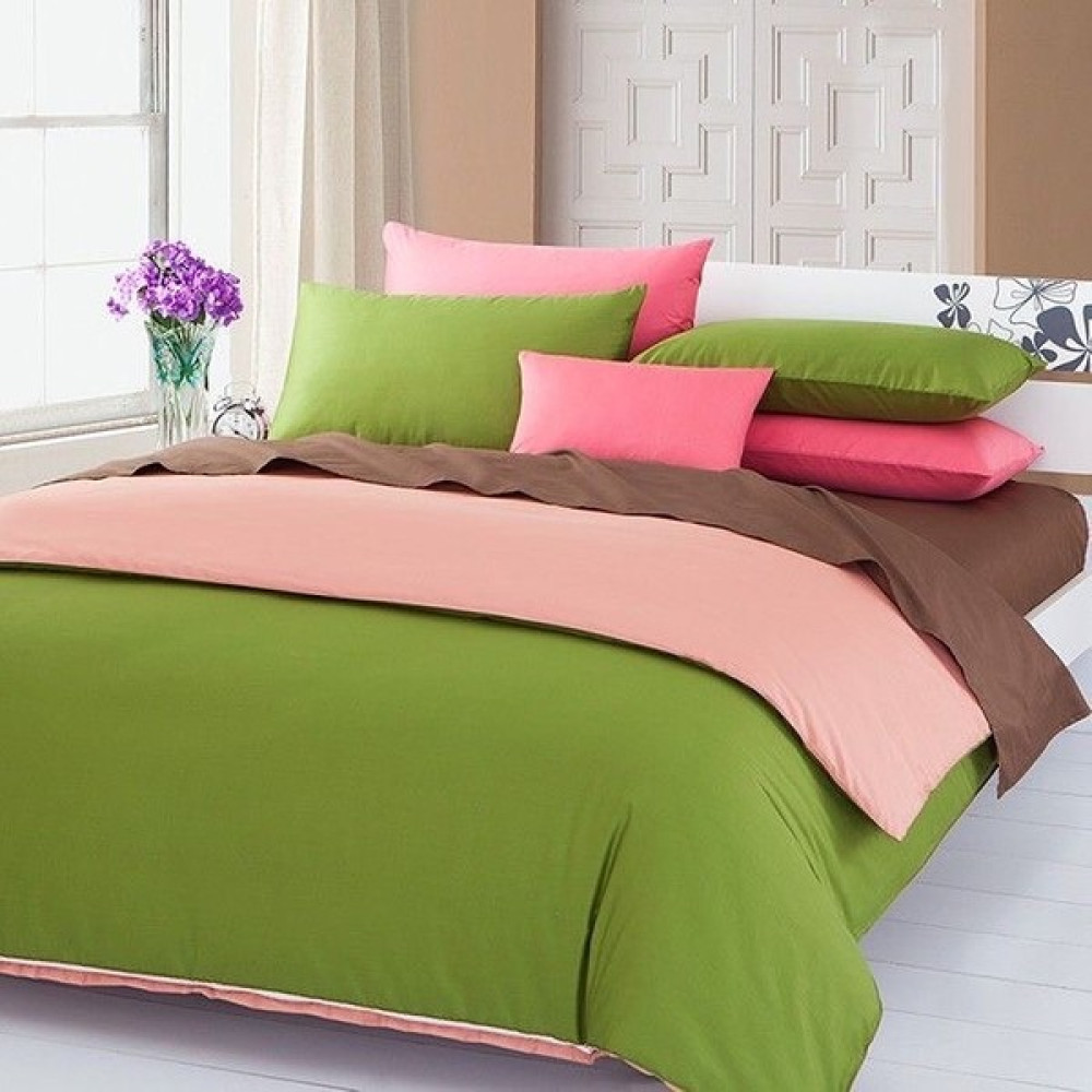 Metinev Battal Boy Yeşil Pembe Pamuk Saten Nevresim Takımı - 220 x 240 cm Nevresim Takımı Fiyatı