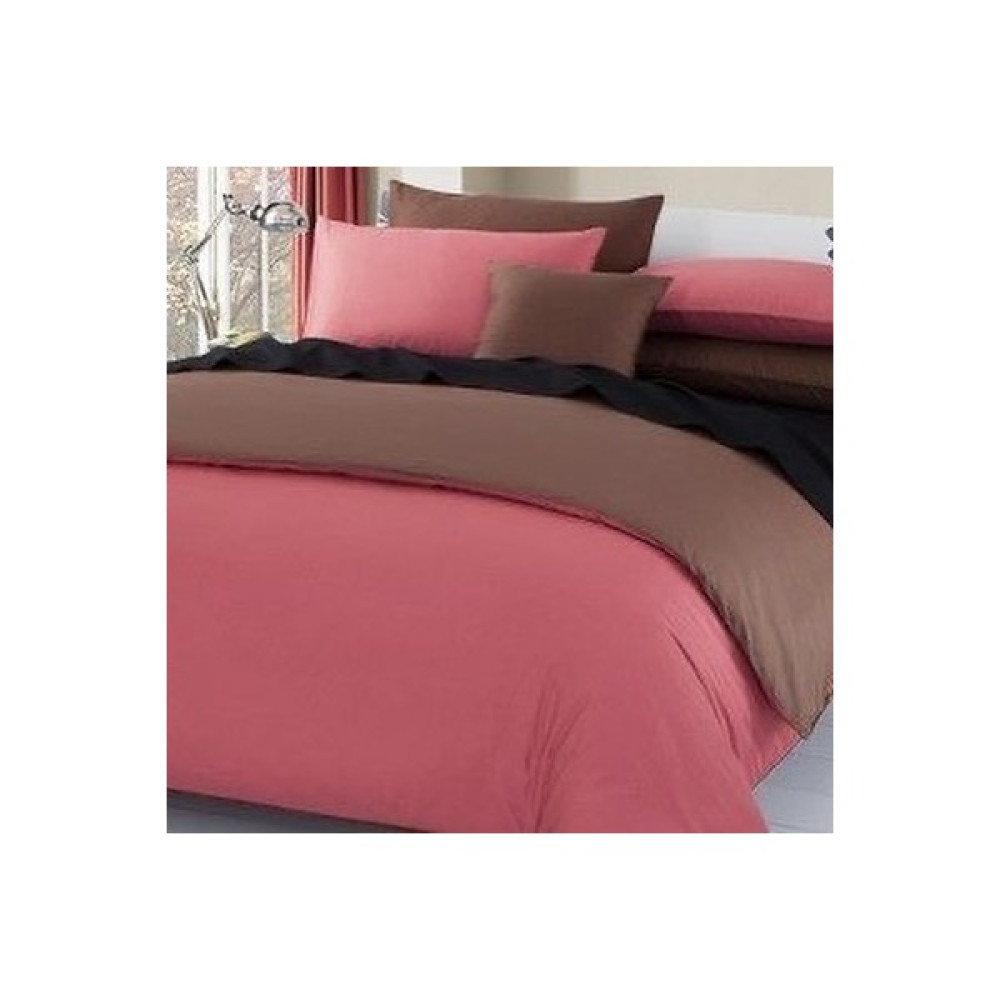 Metinev Battal (King Sıze) Boy Pembe Kahve Rengi ve Siyah  Çarşaflı Pamuk Saten Nevresim Takımı - 220 x 240 cm Nevresim Takımı Fiyatı