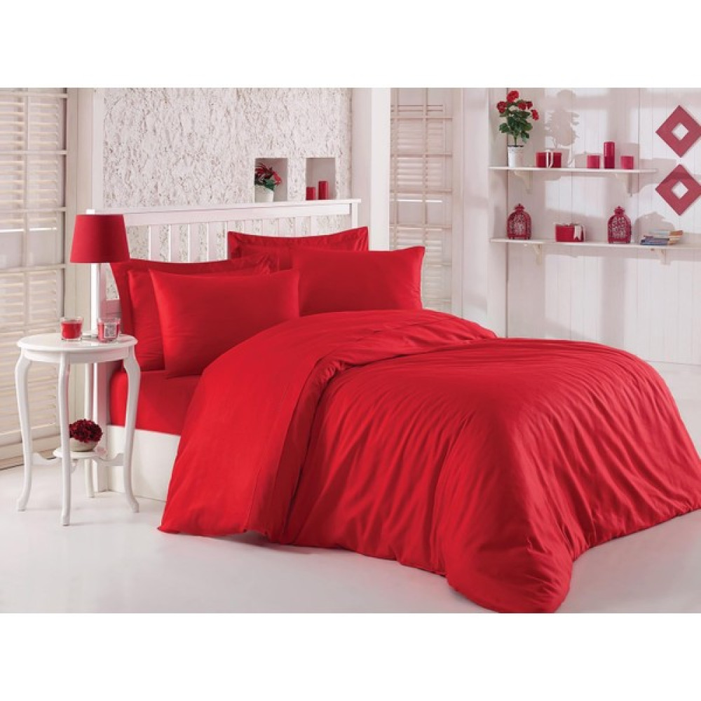 Metinev Çift Kişilik Kırmızı Saten Nevresim Takımı - 200 x 220 cm Nevresim Takımı Fiyatı