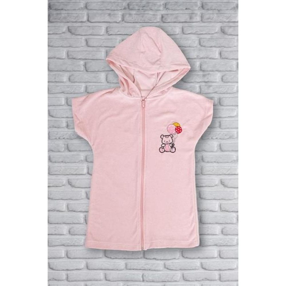 Metis Tekstil Pamuk Kapşonlu ve Fermuarlı Panço 2-3 Yaş - Pink Bear Kız Çocuk Sweatshirt Fiyatı