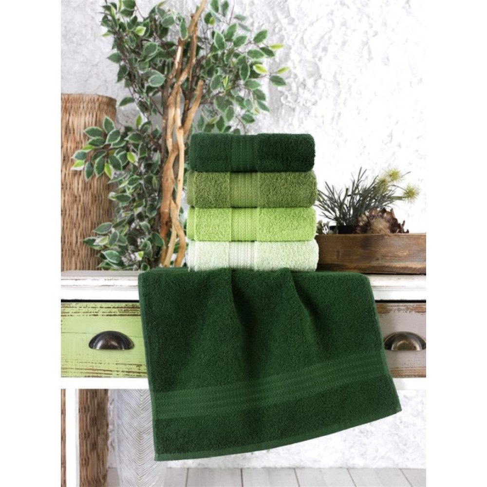 Metis Tekstil Soft Pamuk 4'lü 50X90CM El ve Baş Havlusu - Style Yeşil - 50 x 90 cm El / Yüz Havlusu Fiyatı