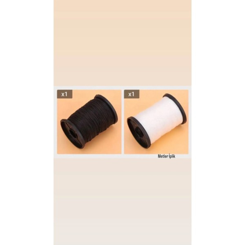 Metler Dikiş Ipliği Polyester Makara Dikiş Ipliği 2li. Siyah & Beyaz Ip 45 Metre - Beyaz - Siyah Oyun & Hobi Fiyatı