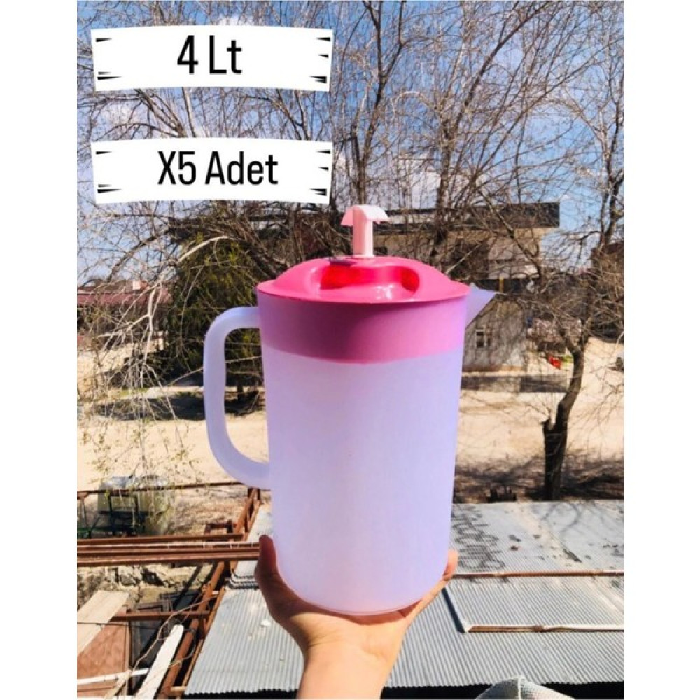Metler Jumbo Plastik Sürahi Yuvarlak Yayık Ayran Sürahi 4 Lt x 5 Adet - 4 L Sürahi Fiyatı