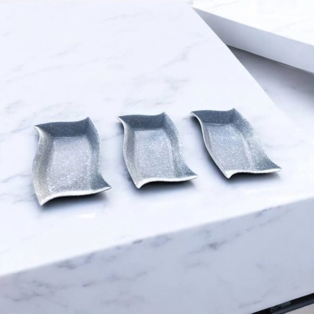 Metler Melamin Desenli Kayık Salata Tabağı Servis Tabağı Yemek Meze Tabağı Gri 3 Adet 28X20 cm Mutfak Gereçleri Fiyatı