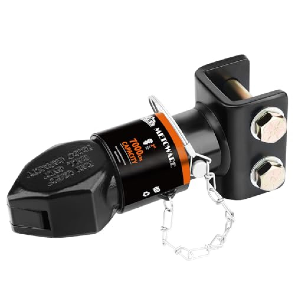 METOWARE 2" Channel-Mount Adjustable Trailer Coupler with Bolts and Nuts, Capacity 7000lbs, Black