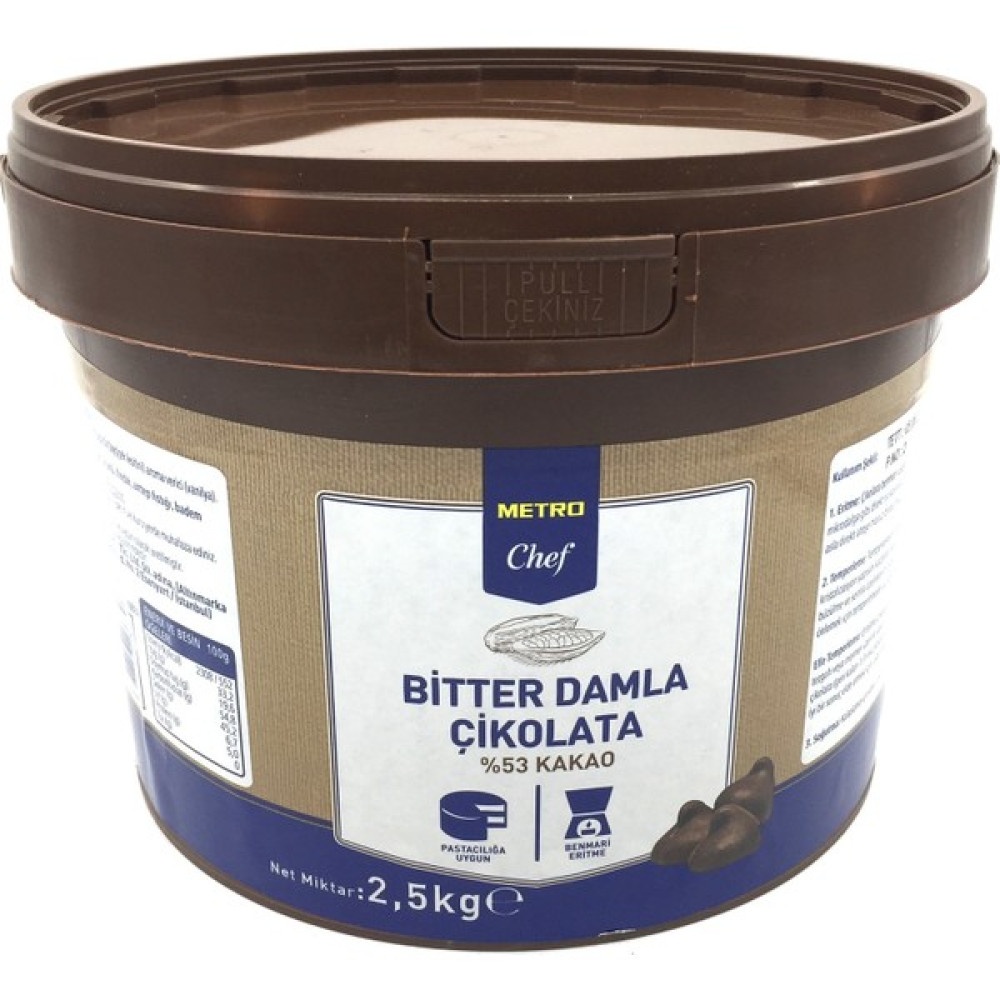 Metro Chef Bitter Damla Çikolata 2,5 kg Çikolata ve Gofret Fiyatı