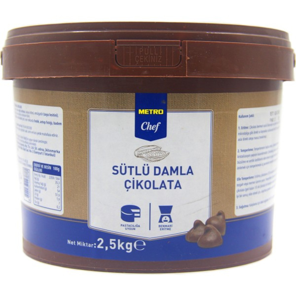 Metro Chef Sütlü Damla Çikolata 2,5 kg Çikolata ve Gofret Fiyatı