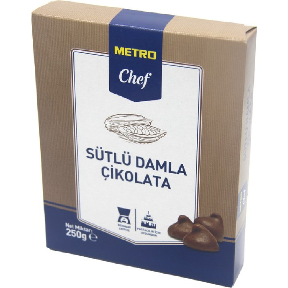 Metro Chef Sütlü Damla Çikolata (250 gr) - 250 gr Çikolata ve Gofret Fiyatı