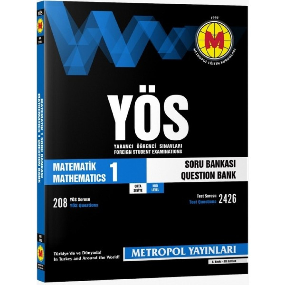 Metropol Yayınları 2023 Yeni Dönem-Yös Matematik-1 Soru Bankası (Orta Seviye) Kaynak Kitapları Fiyatı