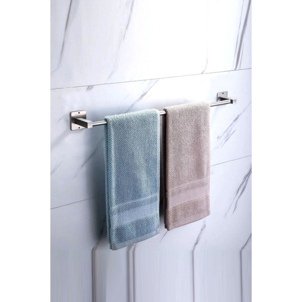 Metropolavm Yapışkanlı Uzun Banyo Duvar Askısı Metal Kare Havluluk Krom 40 cm Havluluk Fiyatı