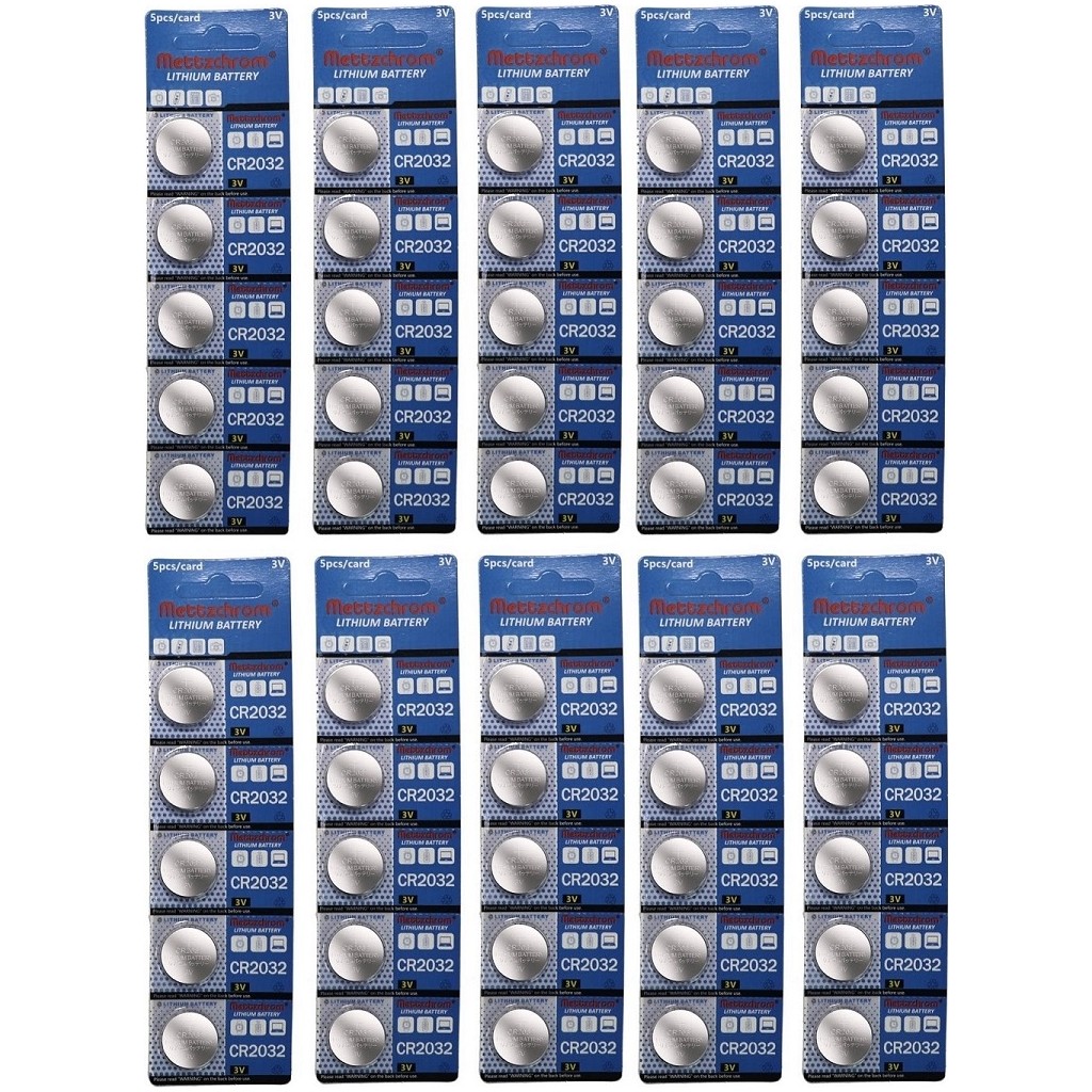 Mettzchrom 3 Volt CR2032 Lityum Düğme Para Pil 50'Li Normal & Şarj Edilebilir Piller Fiyatı