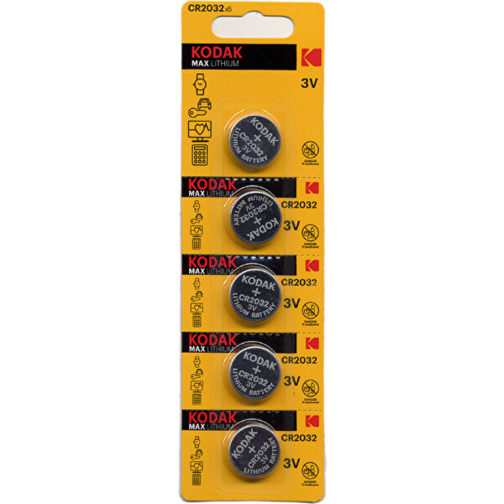 Mettzchrom Kodak 5 Adet 3 Volt CR2032 Lityum Düğme Para Pil Bios Kepenk Kumanda Hesap Makinesi Pili Piller & Şarj Cihazları Fiyatı