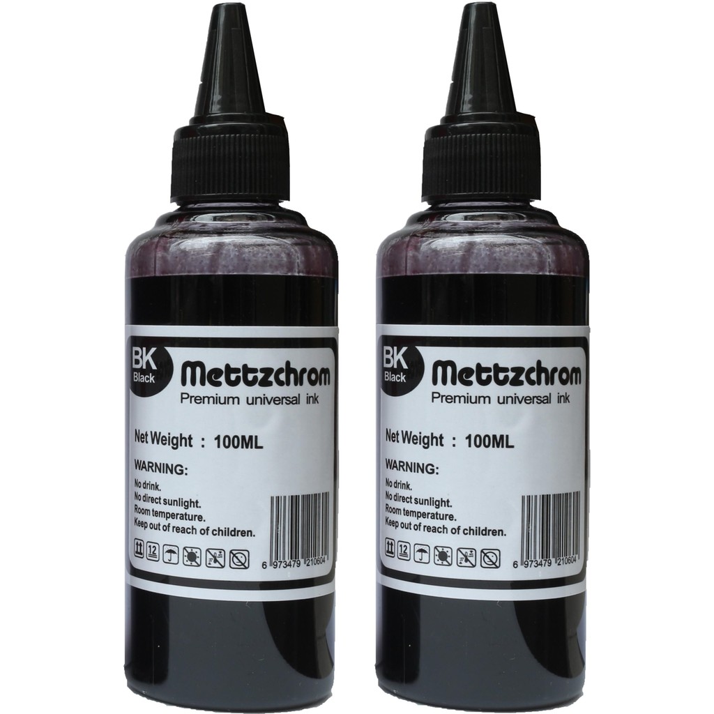Mettzchrom Orjinal Ecotank Mürekkebi 200ML Ecotank Canon Hp Epson Uyumlu Siyah (Black) Renk 2X100ML Mürekkep Muadil Kartuş Fiyatı