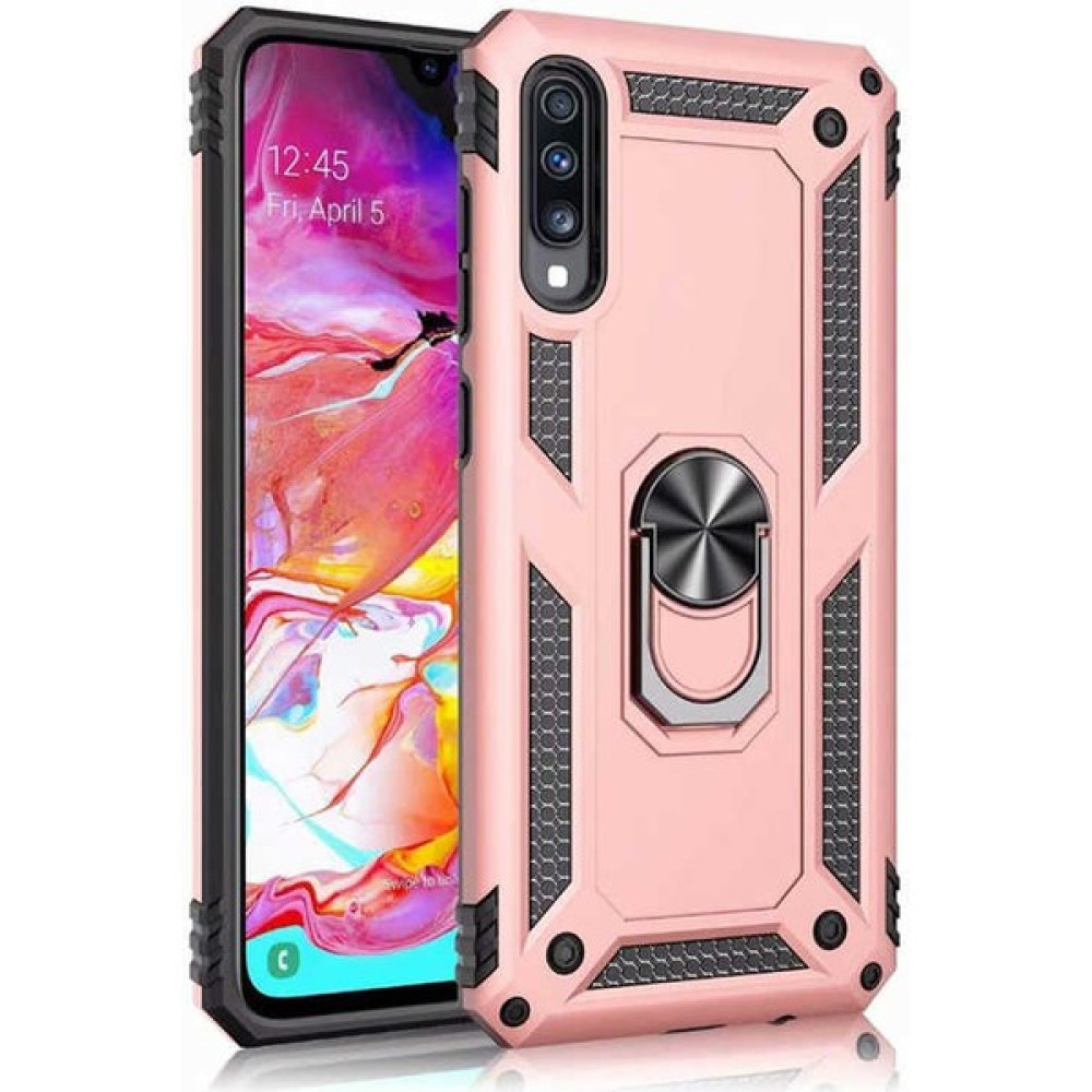 Mevatel Samsung Galaxy A50 Zırhlı Standlı Yüzüklü Kılıf - Rose Gold Cep Telefonu Kılıfı Fiyatı