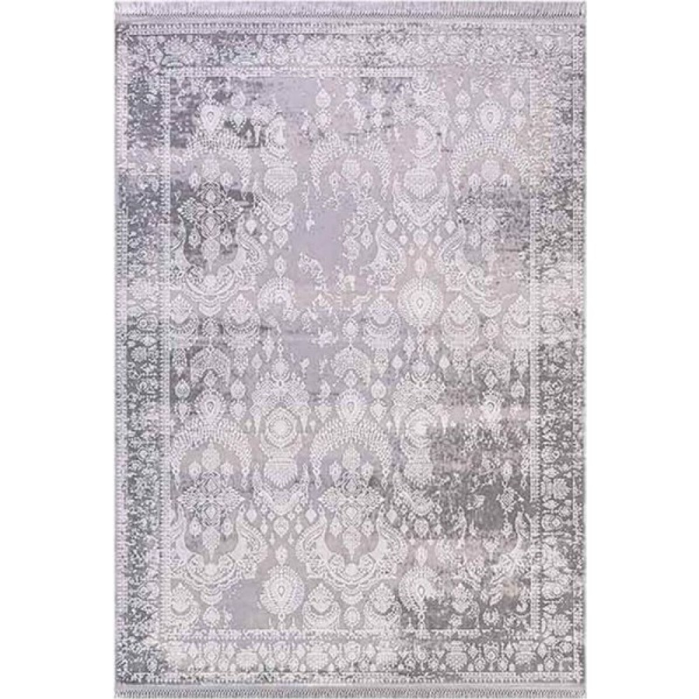 Mevlana Bazaar Inspiration 0650F Gri Modern Desen Makine Halısı - 200 x 300 cm - Açık Gri Salon Halısı Fiyatı